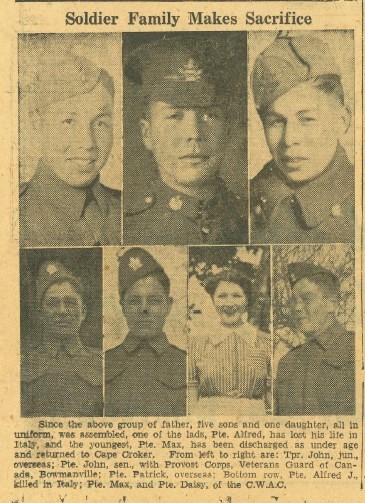 John McLeod featured in the Owen Sound Daily Sun-Times, 1944-02-26, pg. 10.